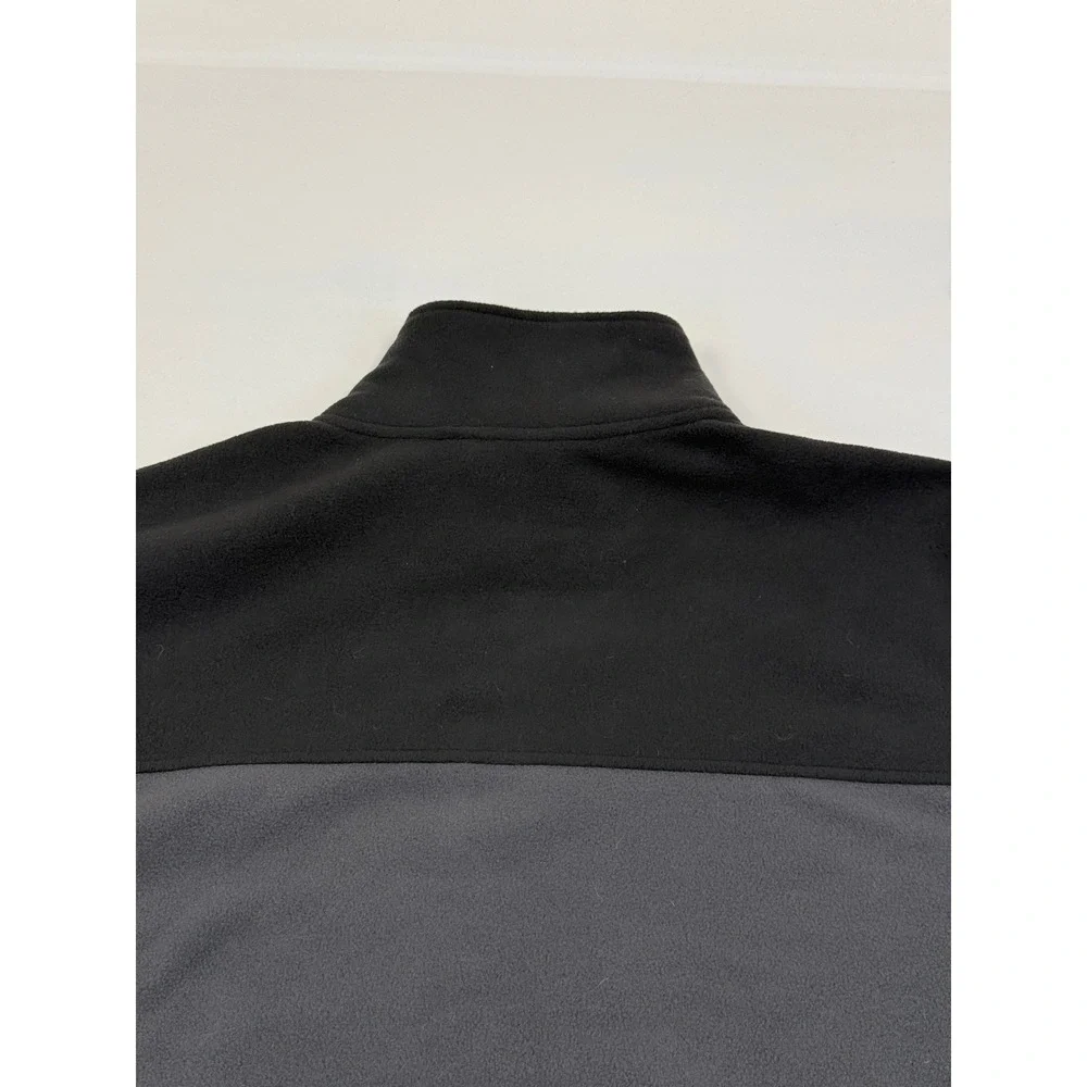The North Face Men's Medium‎ Full Zip Fleece Jacket Black Grey Embroidered Logo